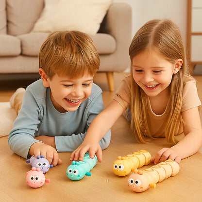 Brinquedo de lagarta de corda para crianças – ajuda na posição de barriga para baixo e nos primeiros movimentos de gatinhar