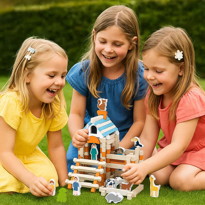 Blocos de construção em madeira – um jogo de montar e criar