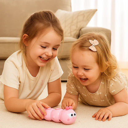 Brinquedo de lagarta de corda para crianças – ajuda na posição de barriga para baixo e nos primeiros movimentos de gatinhar